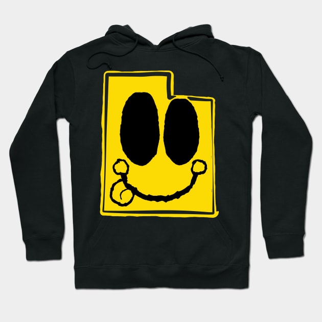 Utah Happy Face with tongue sticking out Hoodie by pelagio